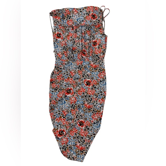 VERONICA BEARD Soheyla Ruched Floral-print Silk-blend Crepe dress size 4 - Picture 3 of 9